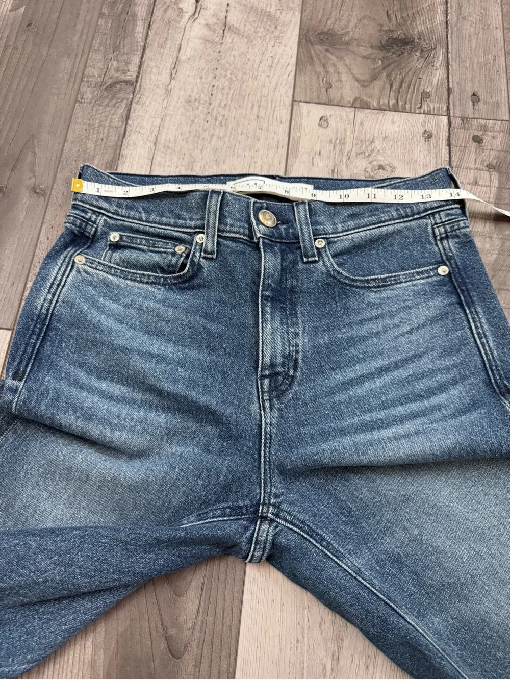 AYR Secret Sauce Wide Leg Flare Jeans in Medium Blue Wash - Picture 8 of 10